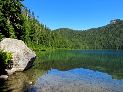 Mowich Lake at Mt. Rainier NP in Washington photo