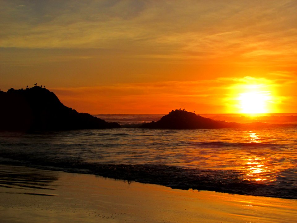 Hug Point at Pacific Coast in OR