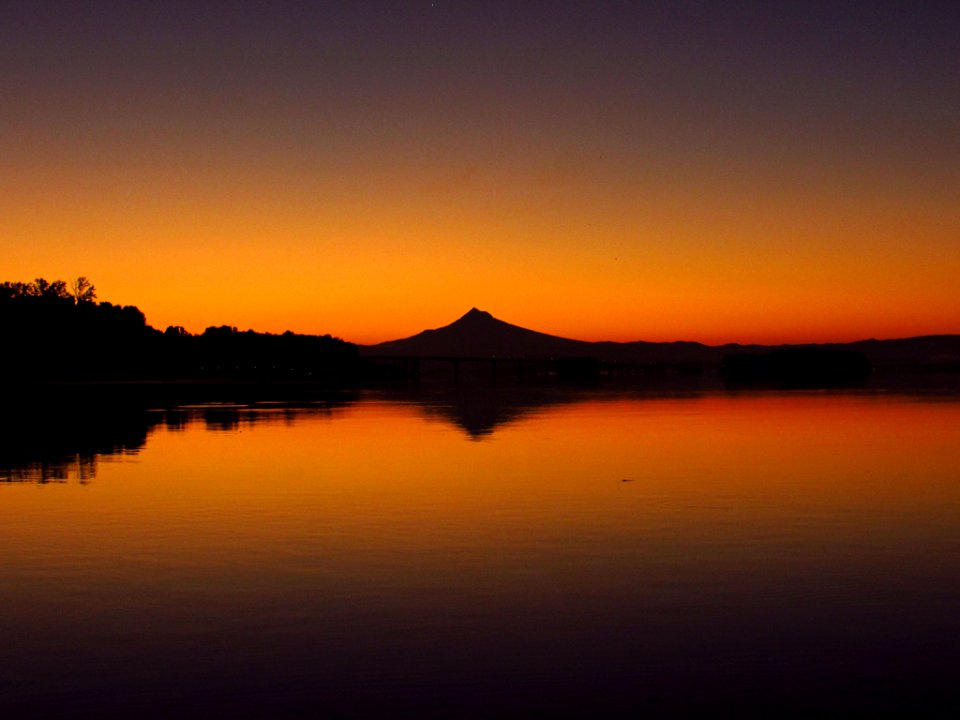 Sunrise at Columbia River and Mt. Hood