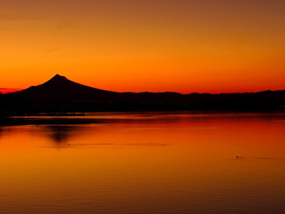 Sunrise at Columbia River and Mt. Hood