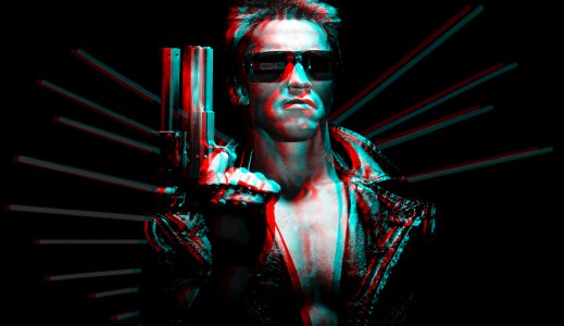Terminator - Arnold Schwarzenegger - anaglyph photo
