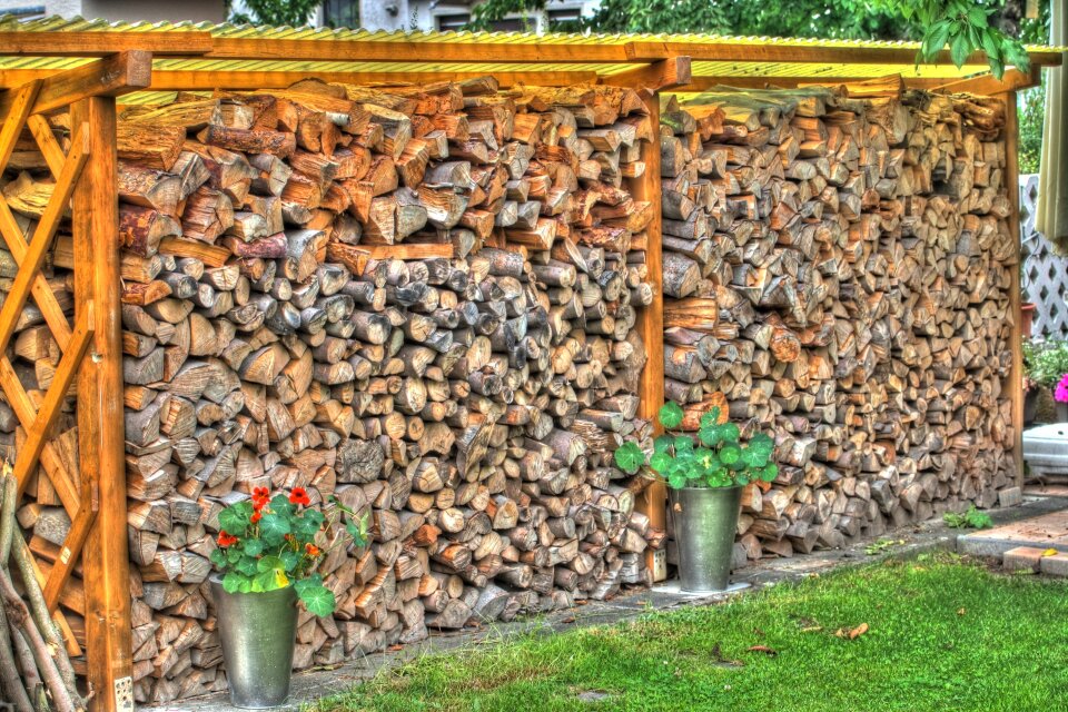 Stack firewood beech