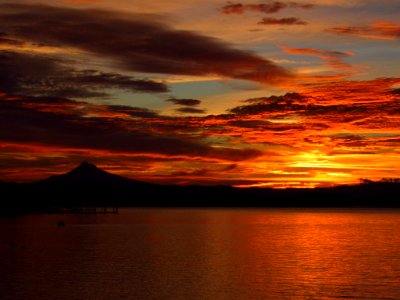 Sunrise at Columbia River and Mt. Hood