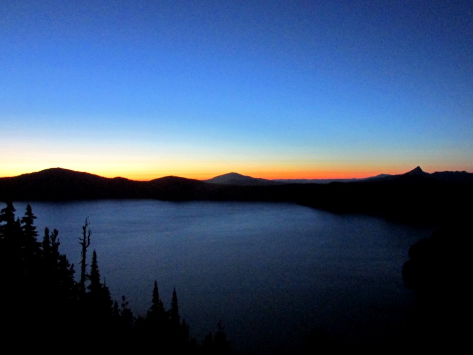 Sunset at Crater Lake NP in OR photo