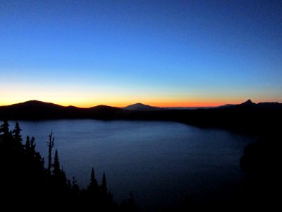 Sunset at Crater Lake NP in OR photo
