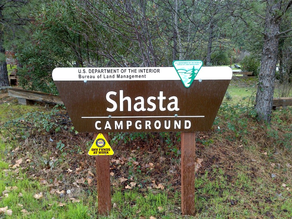 Sign for Shasta Campground