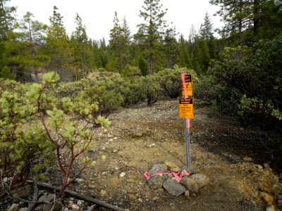 Cadastral Set Monument 2016 Under Forest Service Contract, Tahoe National Forest Boundary near Scotts Flat Reservoir photo
