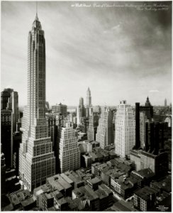 60 Wall Street [70 Pine Street] View of Cities Services Building and Lower Manhattan, ca.1932 photo