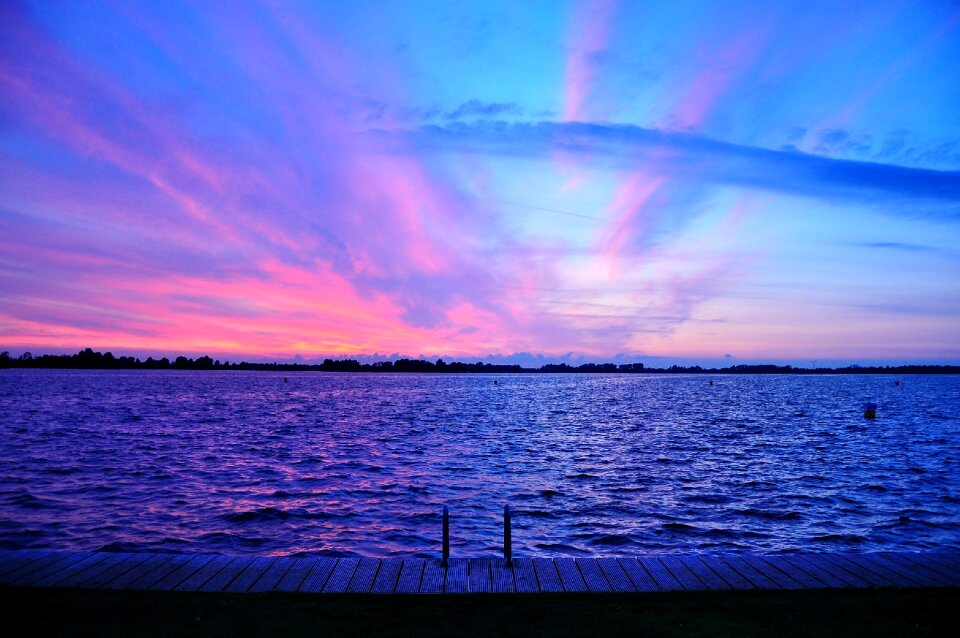 Sky pink lake photo