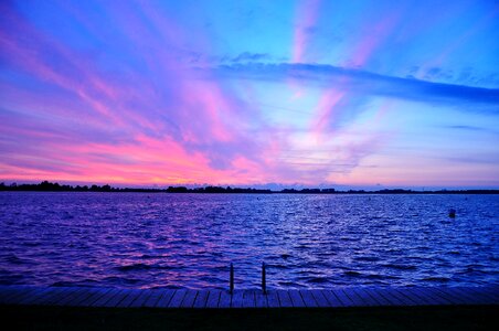 Sky pink lake photo
