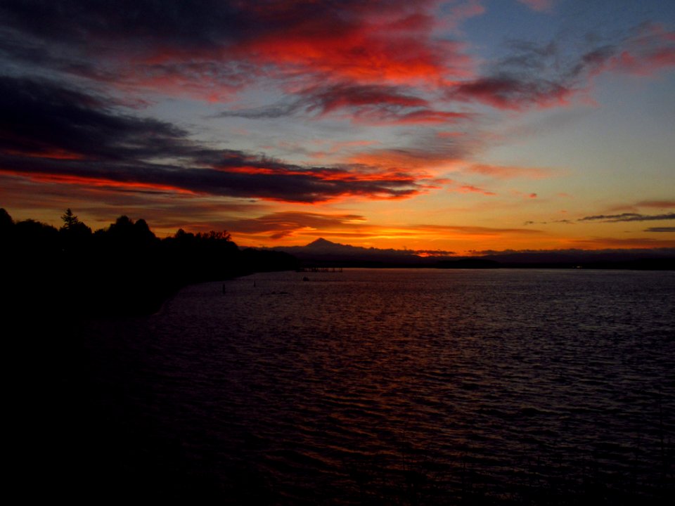 Sunrise at Columbia River and Mt. Hood