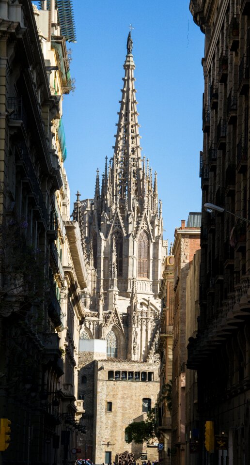 Barcelona historic old town houses