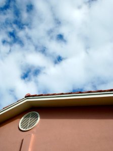 Pink Buliding Blue Sky photo