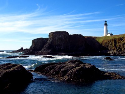 Lighthouse at Yaquina Head in OR photo