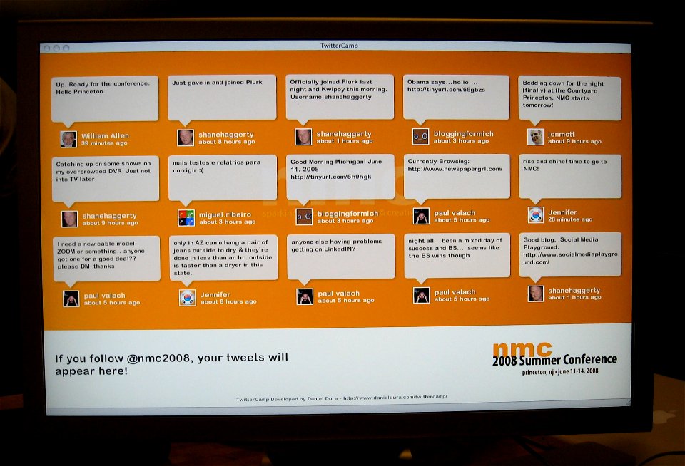 NMC 2008 TwitterCamp Display