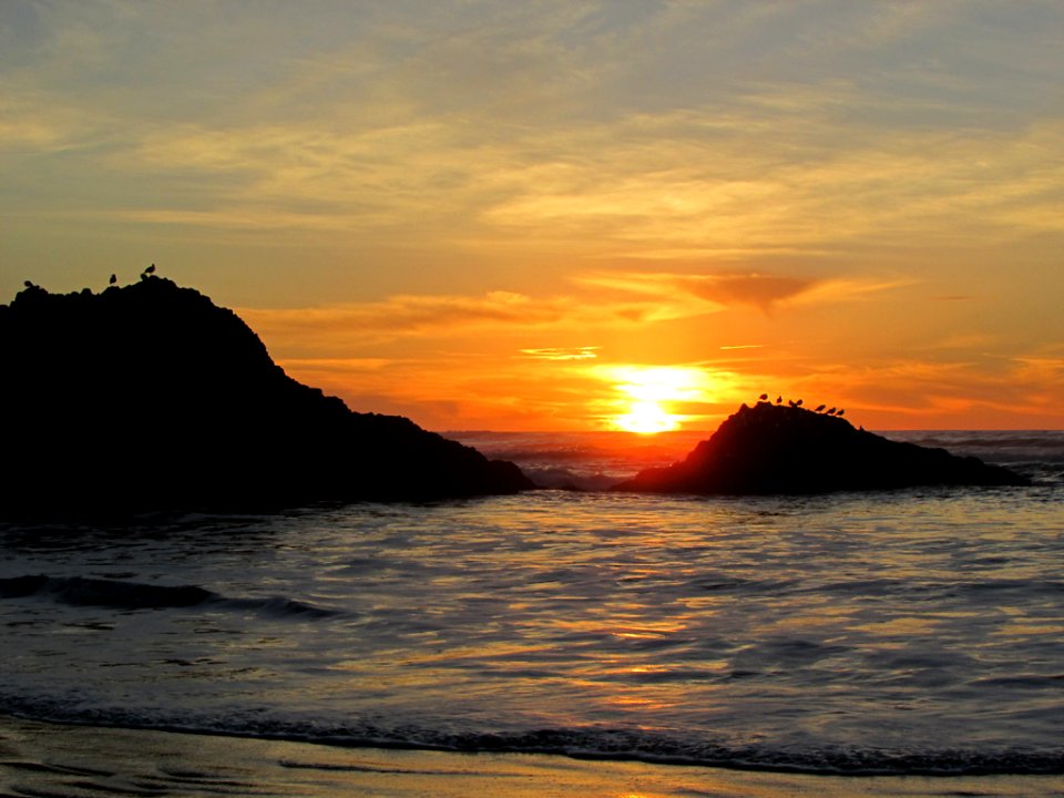 Hug Point at Pacific Coast in OR