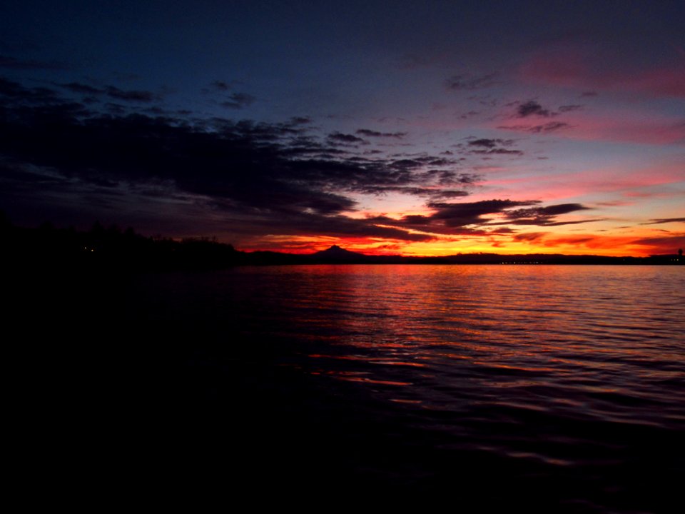 Sunrise at Columbia River and Mt. Hood