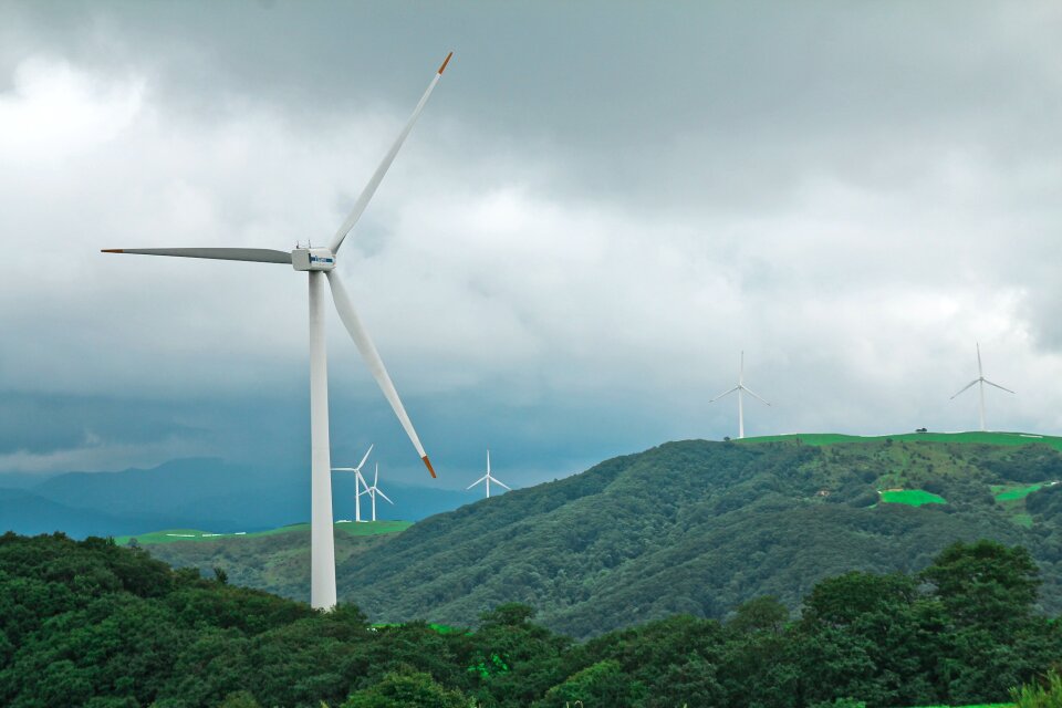 Windmill wind power generator daegwallyeong ranch