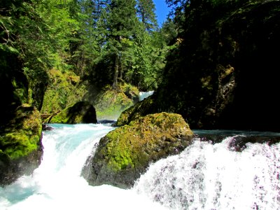 Spirit Falls Trail on Little White Salmon River in WA photo