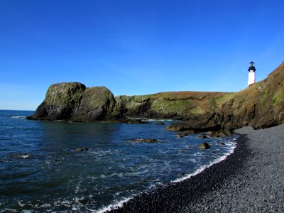 Lighthouse at Yaquina Head in Newport, OR photo