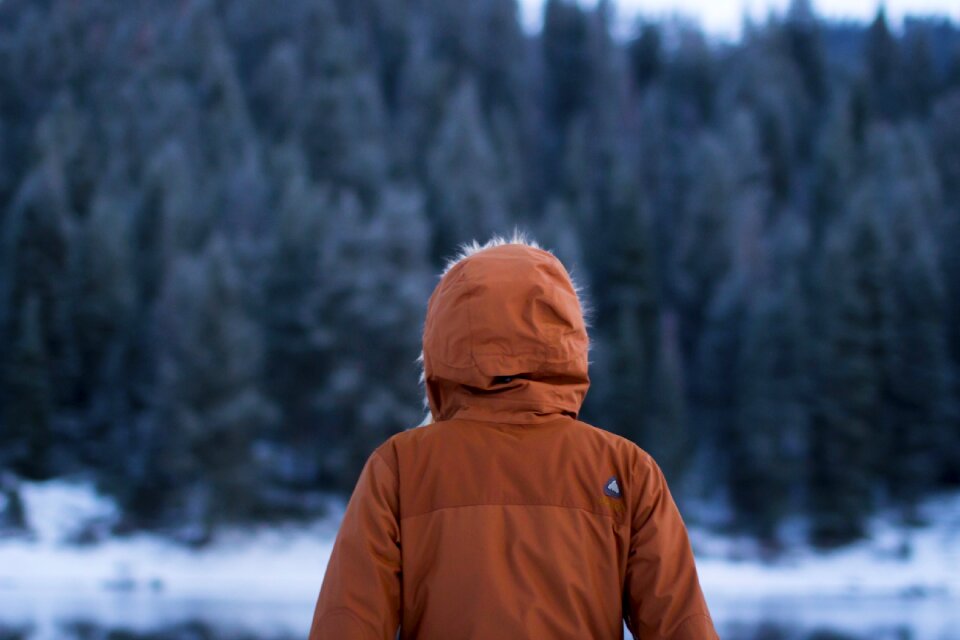 Winter jacket outside