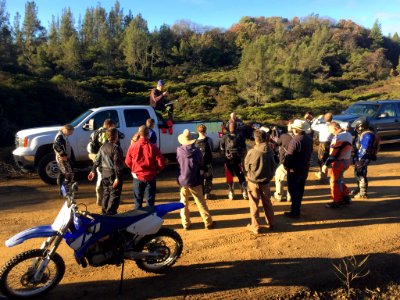 Safety briefing at South Cow Mountain OHV Management Area
