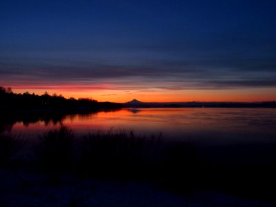 Sunrise at Columbia River and Mt. Hood photo