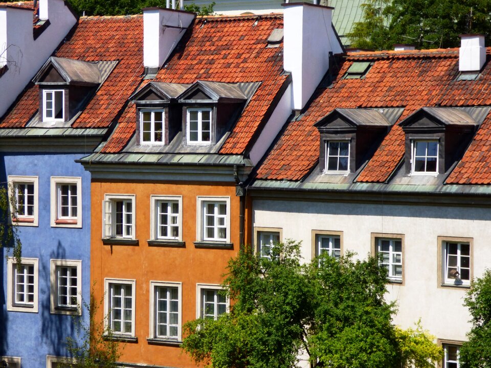 Architecture colored townhouses the old town