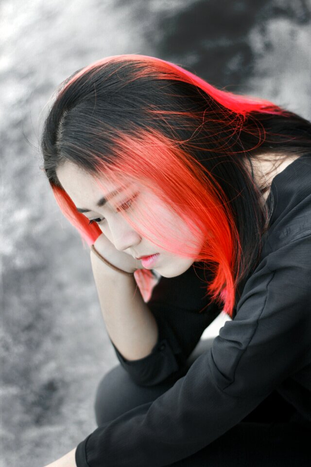 Woman model red hair
