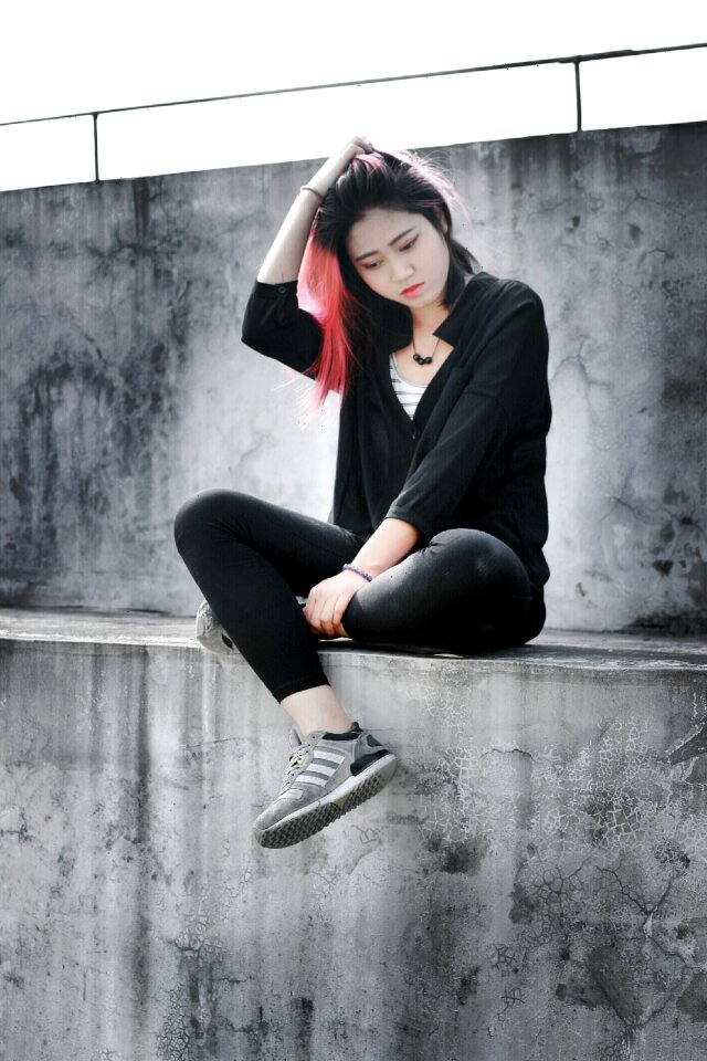 Woman model red hair