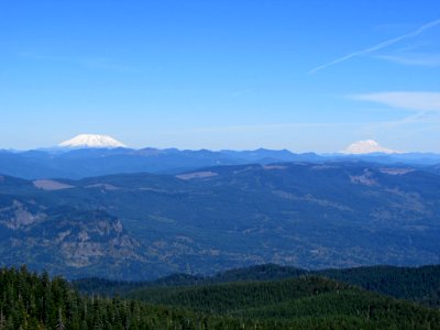 View from Larch Mountain at Columbia River Gorge in OR