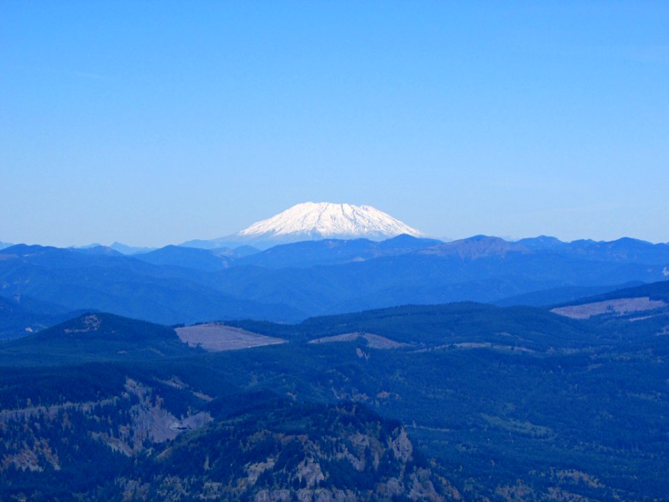 View from Larch Mountain at Columbia River Gorge in OR