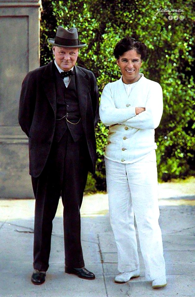 Winston Churchill and Charlie Chaplin, 1929