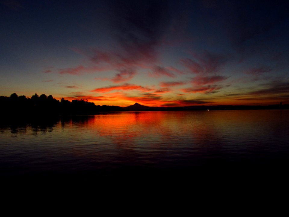 Sunrise at Columbia River and Mt. Hood