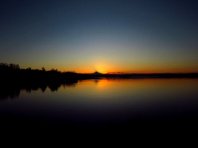 Sunrise at Columbia River and Mt. Hood