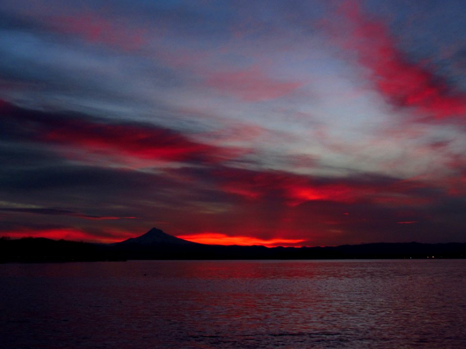 Sunrise at Columbia River and Mt. Hood