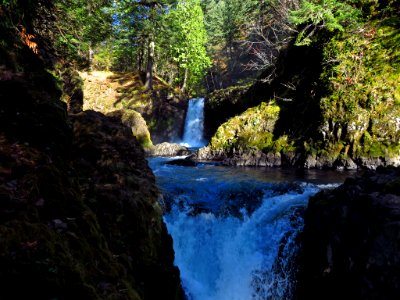 Spirit Falls Trail on Little White Salmon River in WA photo