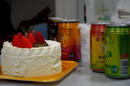 Christmas cake with chuhai