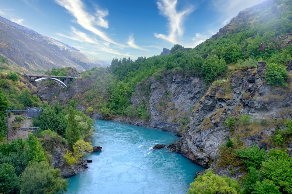 Kawarau Bridge Bungy jumping in Queenstown,NZ.