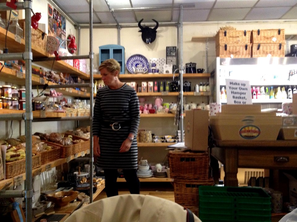 Ellen in the Judith Glue store