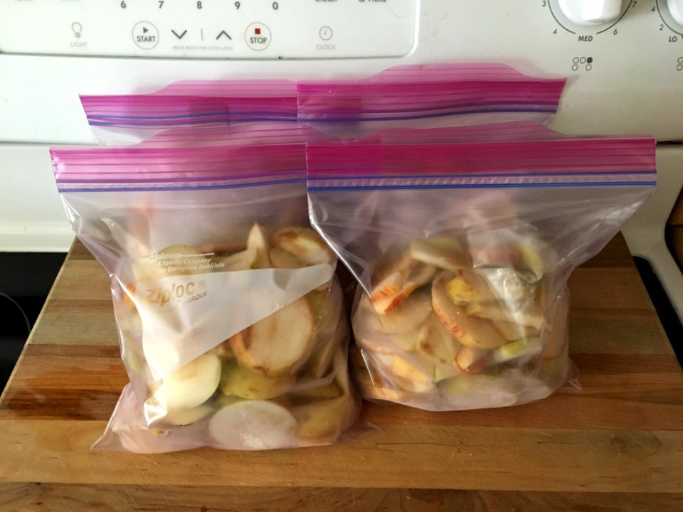 Four Bags of Frozen Apple Slices photo