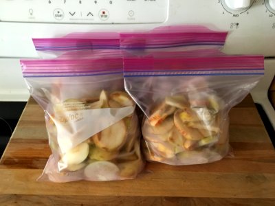 Four Bags of Frozen Apple Slices photo