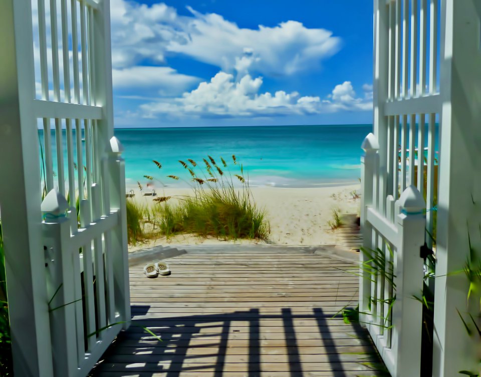 Beach view from the Turks and Caicos island