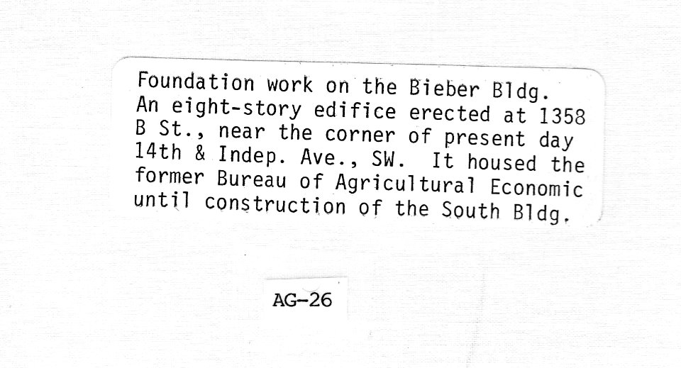 1912 (ca) Foundation work on the Bieber Bldg USDA Construction Photo Collection (2)