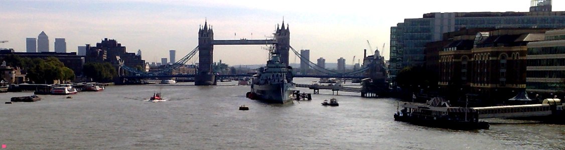 Tower Bridge from London Bridge - Tower of London - HMS Belfast - London Assembly - Thames Clippers River Bus Piers photo