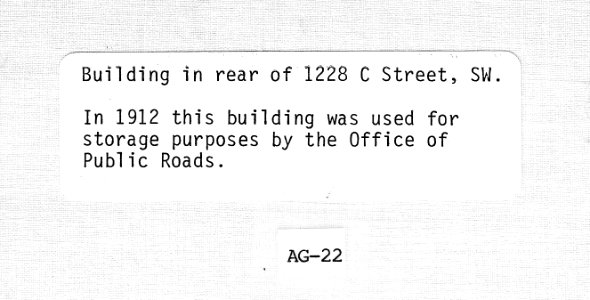 1912 (ca) Bldg in rear of 1228 C St SW USDA Construction Photo Collection (2)
