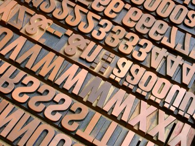 Typography setzer font set photo