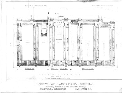1930 (ca) Early Floor Plan First Floor South Bldg USDA Construction Photo Collection (1)