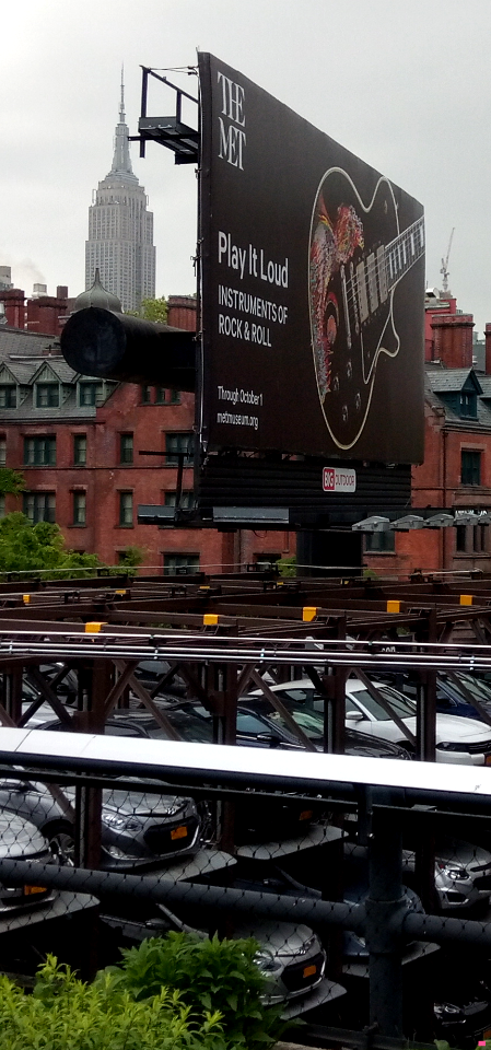Empire State Building , The Met Music Billboard & Car Parking Rack, Greenwich Village Highline - New York - USA