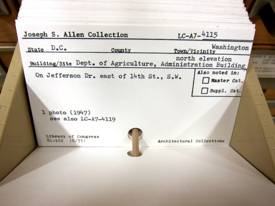 1947 USDA Entrance on Jefferson Drive Lot 11661-9 No. 4115 Jos Allen LOC P+P CAPTION